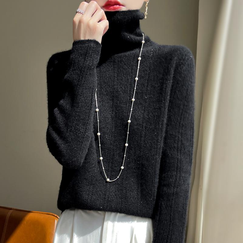 Женский кашемировый свитер Qinghe Cashmere 30% кашемир 70% шерсть Осень и Зима Пуловер Теплый и Модный