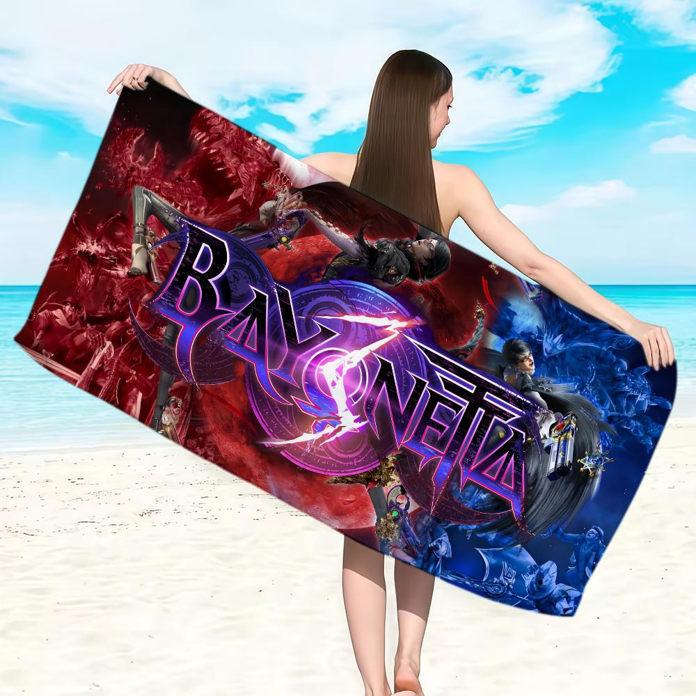 Игра Bayonetta 3 Полотенце Мягкое Легкое Анти-Песок Большое Пляжное Полотенце Быстросохнущее Ванная Спорт Семья