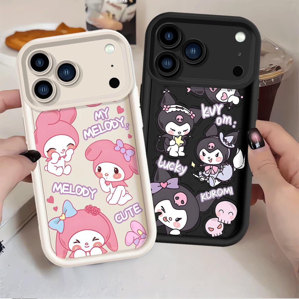 Sanrio My Melody Kuromi Soft Shell Case for iPhone 13 12 11 Pro Max 16e 15 16 14 Plus 17 Air XS Max XR