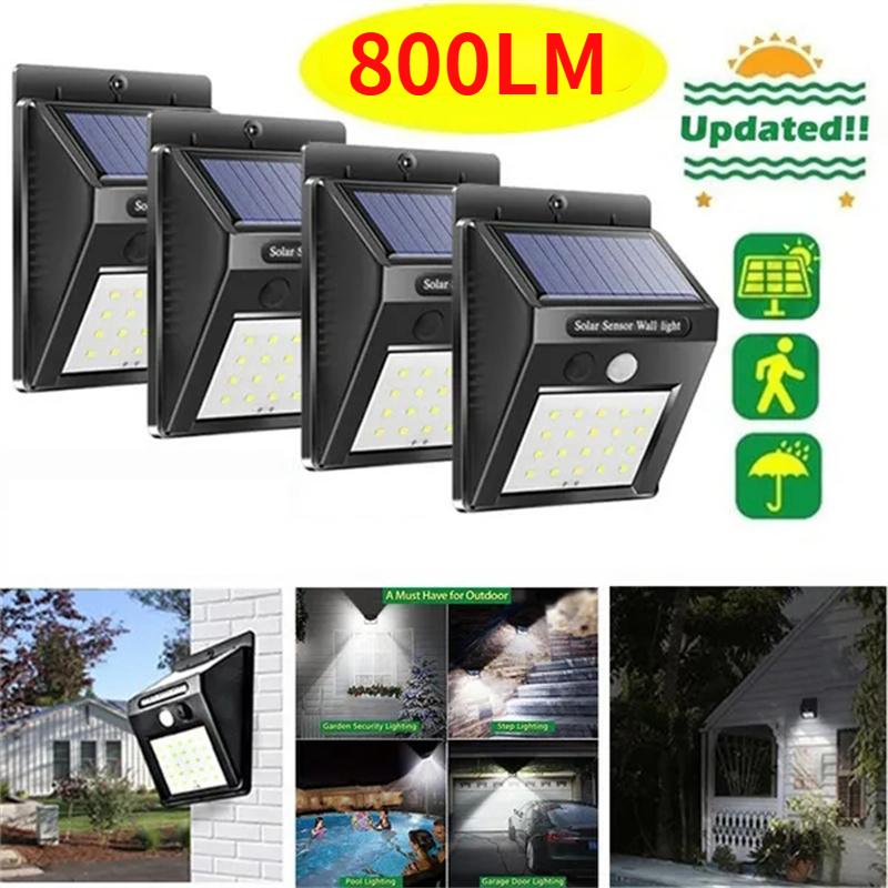800LMLED солнечные настенные светильники с беспроводным датчиком движения солнечные садовые фонари IP65 водонепроницаемые солнечные палубные светильники для садов патио передняя дверь