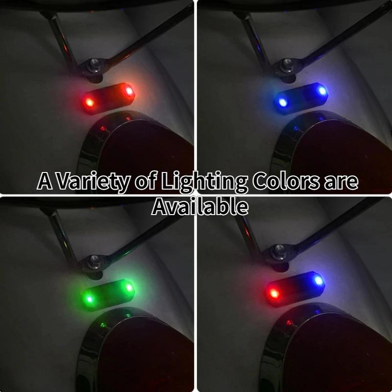 Solar Powered LED Tail Warning Light - Rear Collision Prevention Flashing Light for Car Motorcycle Electric Vehicle Bicycle