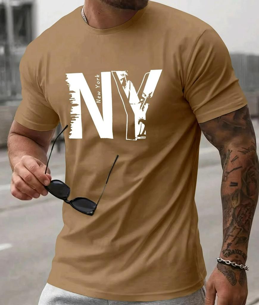 Summer Men's T-shirt Casual Loose Letter Printed Comfortable Short Sleeved Oversize O-Neck Men's Top Clothing Size XS-6XL