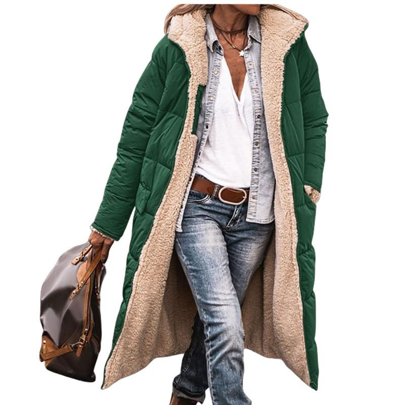 Solid Color Hooded Cotton Jacket Long Sleeve Reversible Slim Fit 8 Colors 5 Sizes Thick Coat