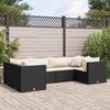 VidaXL Garden Lounge Set 6 Pcs with Cushions Black Wicker, Outdoor Sofa Set, Garden Corner Sofa 3308248