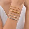 Classic AAA Zircon Tennis Bracelet for Women, Stainless Steel Oval Beads Chain Bracelets, Waterproof Fashion Jewelry Daily Party