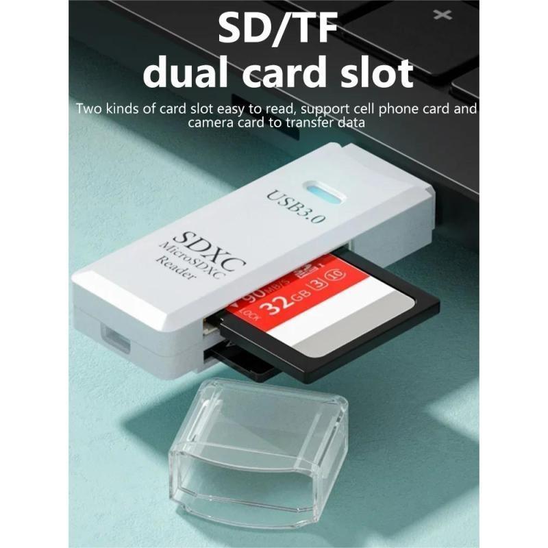 Высокоскоростной USB 3.0 2-в-1 картридер для SD и TF карт, поддерживает до 512 ГБ