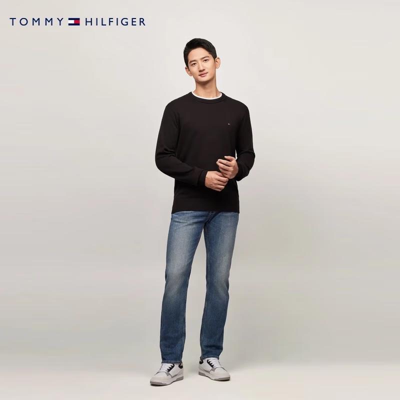 Tommy Hilfiger Men's Silk Cashmere Blend Round Neck Knit Sweater