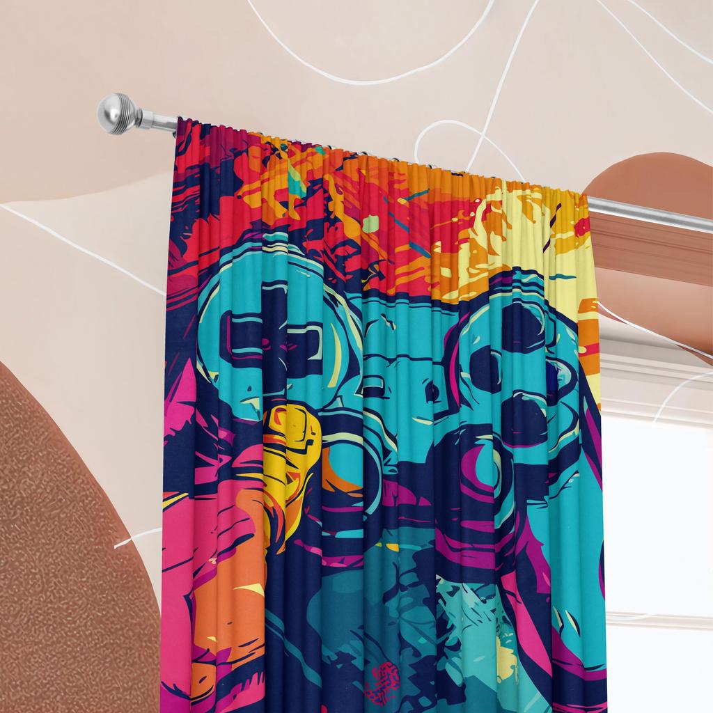 2 шт. - Игровой контроллер - Печатная занавеска - Материал полиэстер - подходит для спальни, гостиной, кабинета, личного пространства