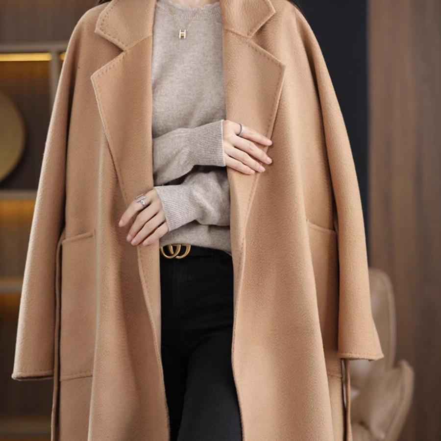 Женский повседневный кружевной свитер с круглым вырезом и длинными рукавами - мягкая вязка, коллекция осень/зима 2024 года