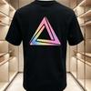 Triangle Colored Printed Cotton Short Sleeved Tshirt Summer Fashion Brand Street Harajuku Tshirt For Young Unisex And Wounisex