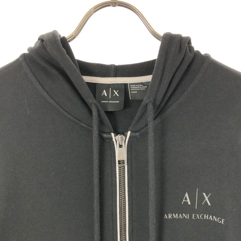 Armani Exchange Logo Print Long Sleeve Sweat Zip Hoodie S Black Men's Used