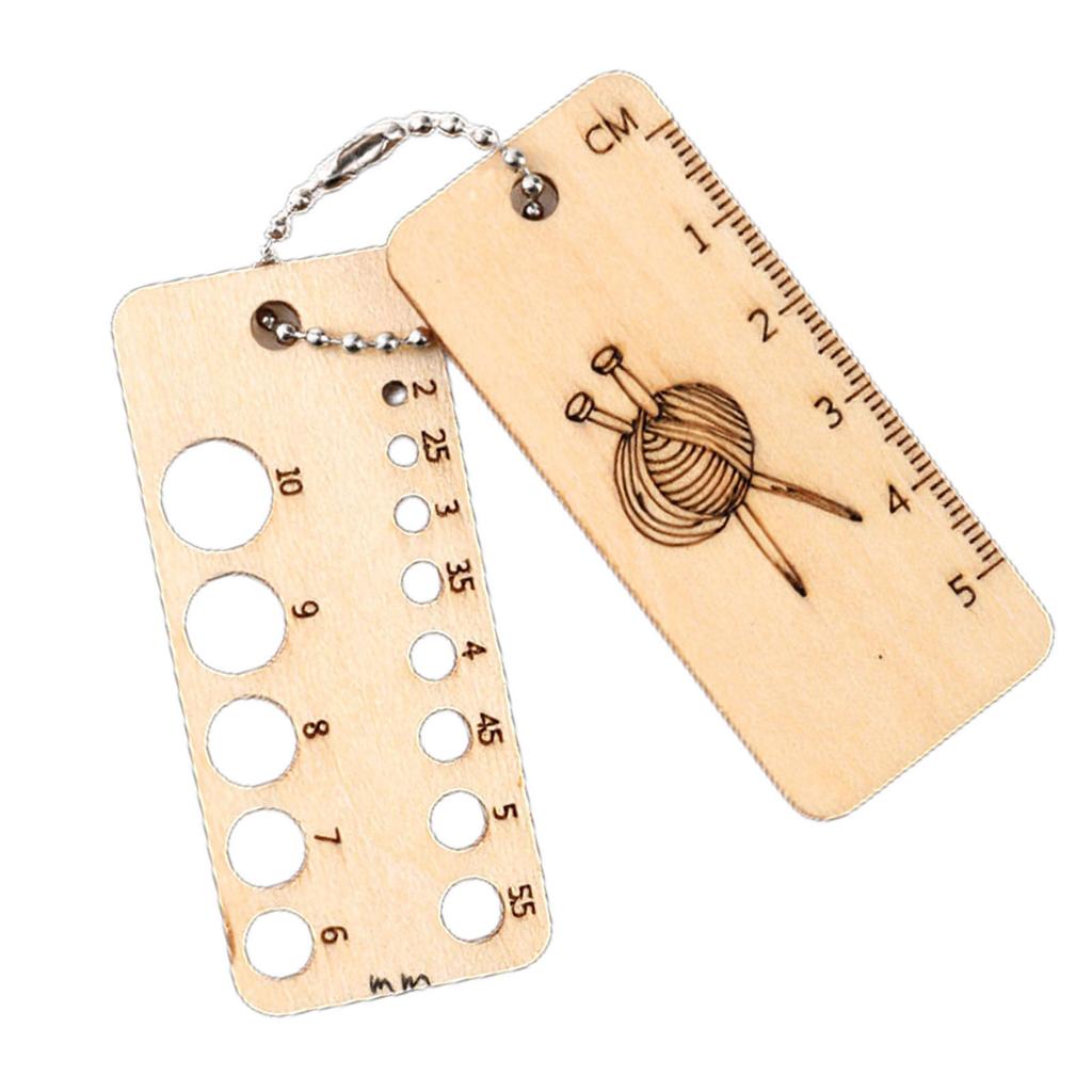 Круглый шарм Деревянные стежки Маркер для блокировки с булавкой-застежкой Деревянная линейка-калибр для вязания, ткачества, шитья, рукоделия