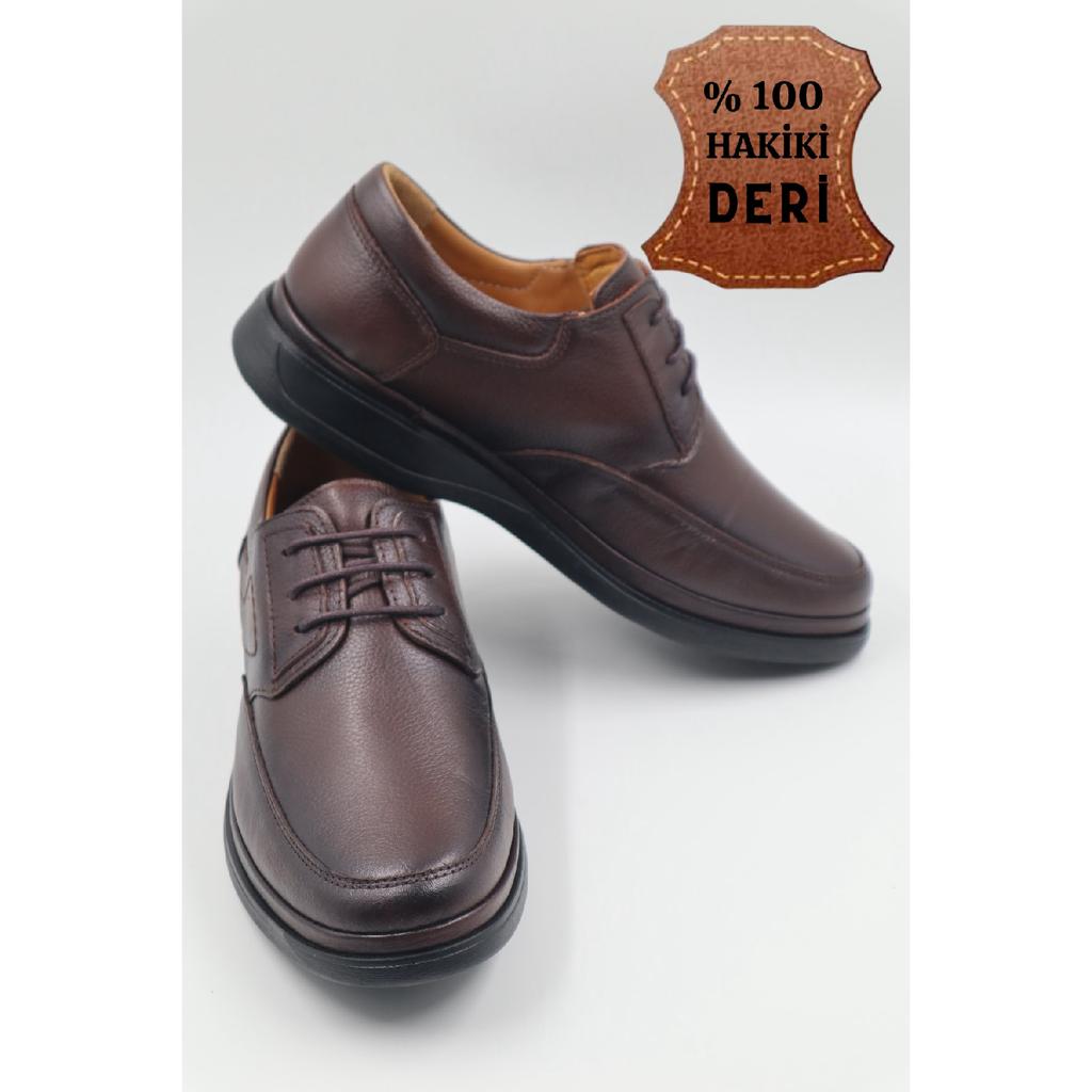 Мужские повседневные туфли для папы из натуральной кожи с ортопедической гелевой подошвой и внутренней внутренней поверхностью