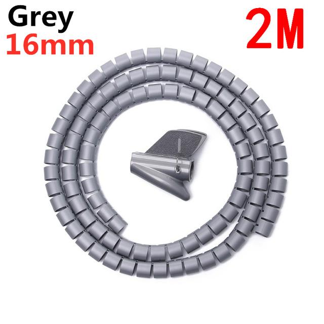 Xiaomi 1/2M Flexible Spiral Cable Organizer Clips Storage Pipe Cord Protector Management Cable Winder Desk Tidy Cable Accessories Tools