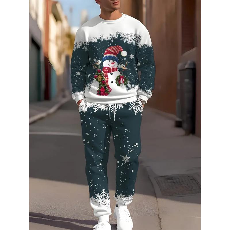 Christmas Clothing Set Spring Autumn Men Women Fashion 3D Print 2PCS Suit Casual Sportswear Sweatshirt Jogging Pants 2Pcs Sets