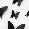12Pcs/Set 3D Black Pteris Butterfly Wall Sticker Butterflies Magnet Stickers