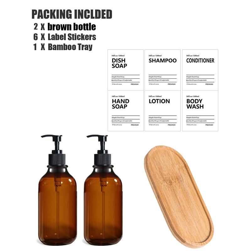 500 мл дозатор для жидкого мыла многоразовый пустой шампунь кондиционер гель для душа контейнер с этикеткой/стойка/поднос для ванной комнаты кухни