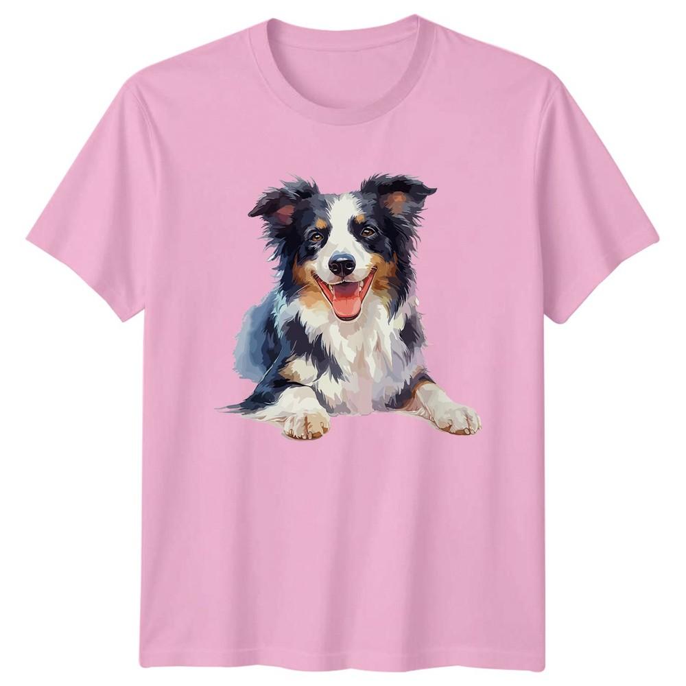 Border Collie TShirt Watercolor Dog Lover Birthday Gift For Him And Her