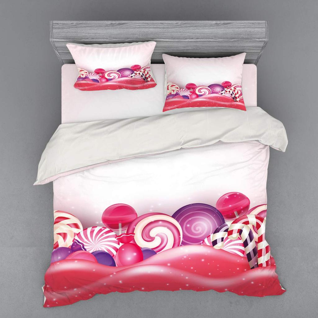 Радужный леденец Пододеяльник для детей мальчиков девочек Квин Легкие пододеяльники Сладкий тематический постельный набор Декор комнаты Без одеяла