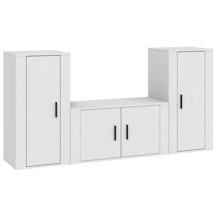 Maison Exclusive - Ensemble de meubles TV 3 pcs Blanc Bois d'ingénierie