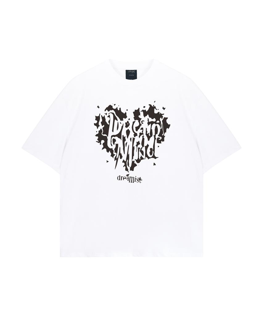 WILDROCK Hollysheesh Dreamist Heart Пигментная Оверсайз Футболка с Коротким Рукавом_6 Цветов (Урожай включен) (Тип Б)