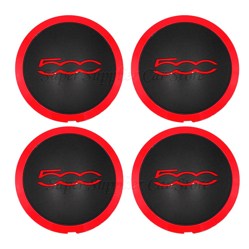 New For Fiat 500 Car Hubcap Wheels Centre 133Mm Hub Caps Dust Cover Silver or Black or Red 68078421AC 51884863 68078419AC