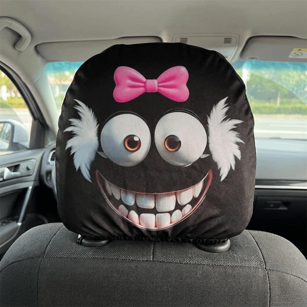 2PCS Funny Car Headrest Covers Cartoon Auto Interior Decoration Cover Halloween