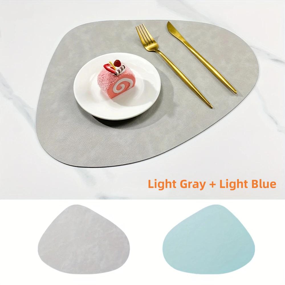 PU Leather Placemats, Waterproof Coffee Coasters, Kitchen Table Mats, Easy to Wipe Off ,Wrinkle Free Kitchen Dining Table Mats