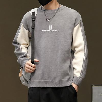 Горячая распродажа, популярный, новый повседневный свитер с круглым вырезом на осень и зиму, вязаный свитер, свитер большого размера свободного кроя.