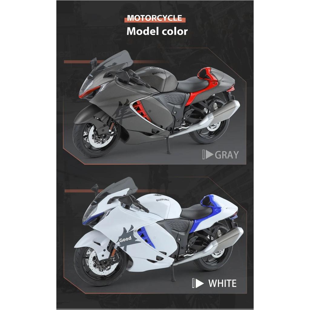 1/9 SUZUKI HAYABUSA Motorcycle Model, Rearview Mirror Removable, Simulated Lighting, Adult Collectible Ornaments, Boy Gifts