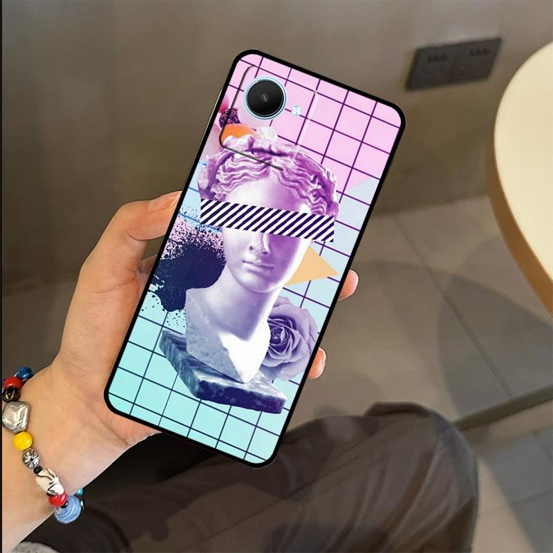 Great Wave Retro Cyber Statue Case For Realme C65 C67 C61 C53 C55 C51 C25 C63 C71 C75 GT6 GT7 Pro 11 12 13 14 15 Pro Plus