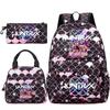 3Pcs/set Anime Kpop Printed Backpack Handbag Pencil Case for Teenger Student Girl Boy Schoolbag Kid Bookbag Large Capacity Travel Bag Gift
