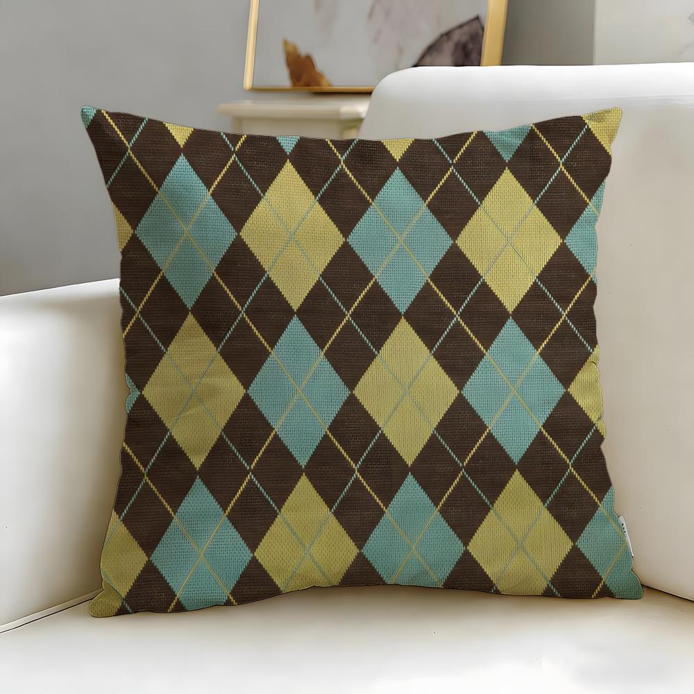 Stripes intersecting Cushion Cover Soft  EasyWash Pillow Case  Versatile for Couch Bed Travel and Office