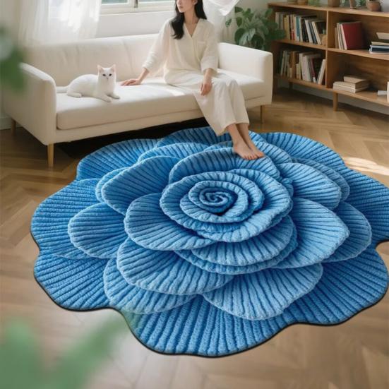 3D Цветочный коврик для пола Реалистичный цветок Ковер для гостиной Нескользящий Впитывающий коврик для ванной Ковер для спальни Игровой комнаты Кухни