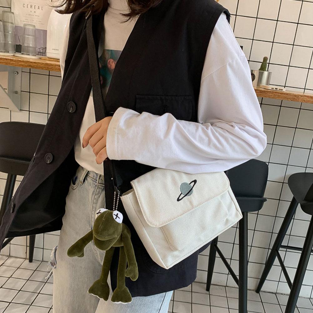 Мужская и женская холщовая сумка-мессенджер из Южной Кореи с вышитыми звездами, сумка-почтальон, сумка через плечо MIT