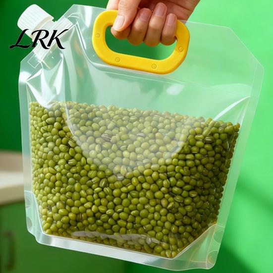 Вертикальный стоячий пакет для еды 5 шт. Мешок для хранения круп с ручкой, Контейнер для злаков большой вместимости, Многоразовый герметичный диспенсер-органайзер для риса,