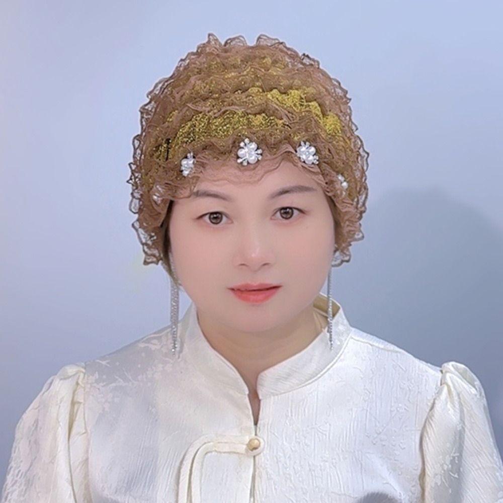 Кружевная шапочка баотоу с цветами, молитвенная шапочка, модный тюрбан для женщин