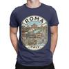 Vintage Rome Italy Travel Badge Illustration Funny Graphic 100 Cotton Tshirt Pantheon Tops Tees For Unisex