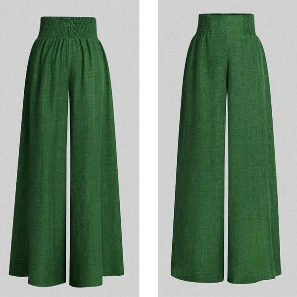 Женские широкие брюки с высокой талией, весенне-летние повседневные однотонные брюки, брюки для йоги