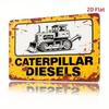 Винтажная жестяная металлическая табличка, Ретро Caterpillar Diesel Промышленный настенный декор для мужской берлоги, гаража, бара, Антикварный 2D плоский стальной лист, Жел