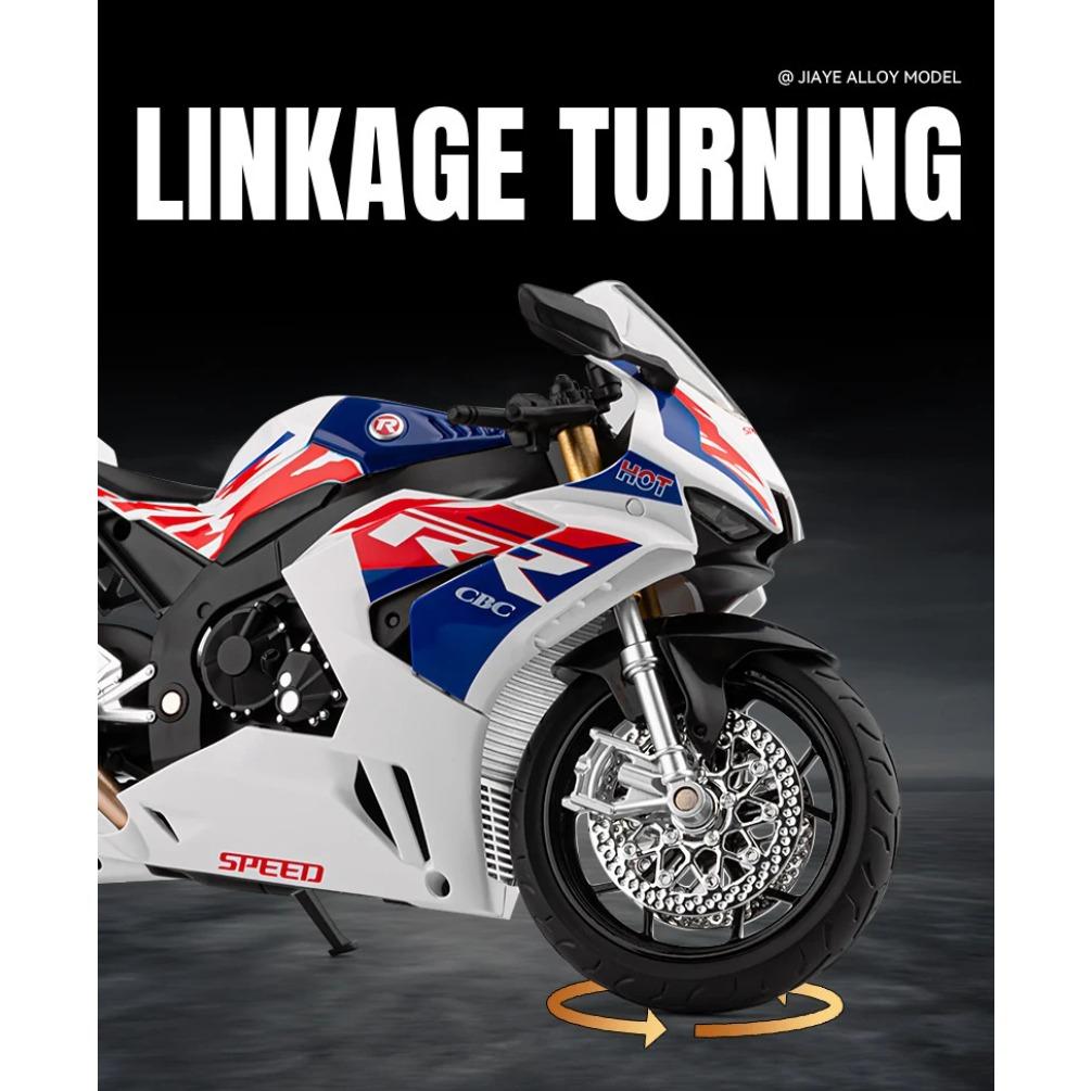 1/9 Honda CBR 1000RR-R Fire Blade Сплав Модель Спортивного Мотоцикла Литая Модель Уличного Гоночного Мотоцикла Звук Свет Детская Игрушка Подарок