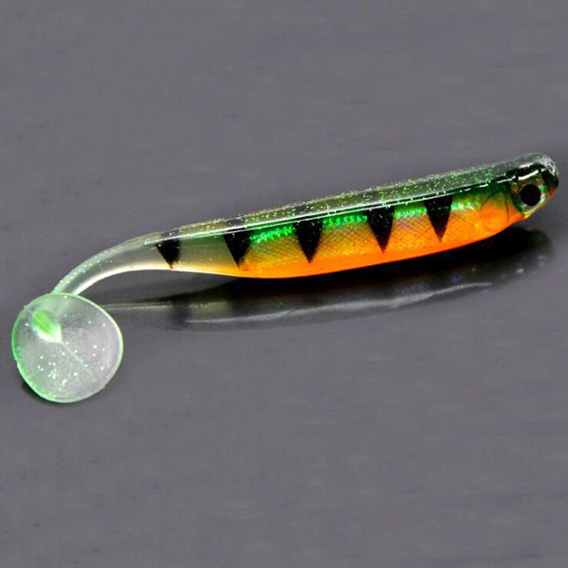 Fishing Soft Bait T Tail Artificial Sequin Swing Silicone Spinner Carp Bass Lure