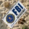 Забавная полотенце-ID-карта F-FBI-S Мягкое Легкое Антипесок Большое пляжное полотенце Быстросохнущее Ванная Спорт Семья