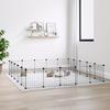 3114019 vidaXL Pet Cage with 20 Panels and Door Black 35x35 Cm