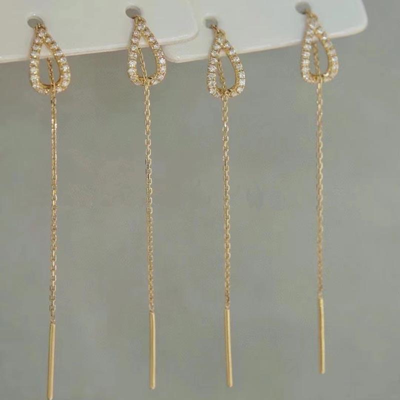 Изысканные длинные висячие серьги для женщин с кубическим цирконием, серьги-капли, аксессуары для пирсинга, ювелирные изделия
