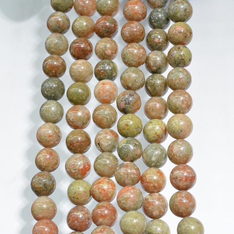 Унакитовый камень, круглые каменные бусины, 15 дюймов, подвески для изготовления ювелирных изделий, 4, 6, 8, 10, 12 мм, модные аксессуары, сделай сам