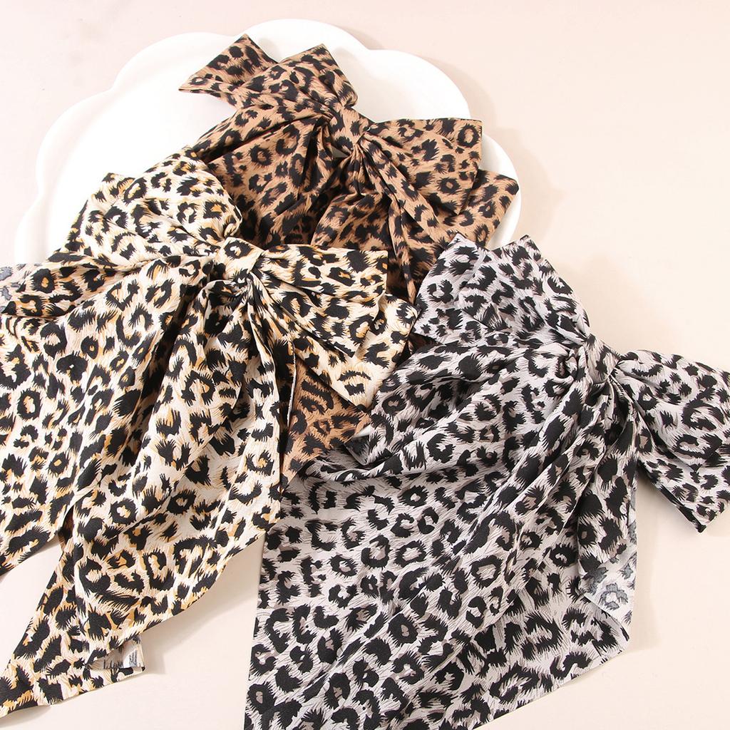 Leopard Print Hair Clip Barrette Sweet Christmas Flat Clip Hairpin Christmas Elegant Hair Clip for Bunches