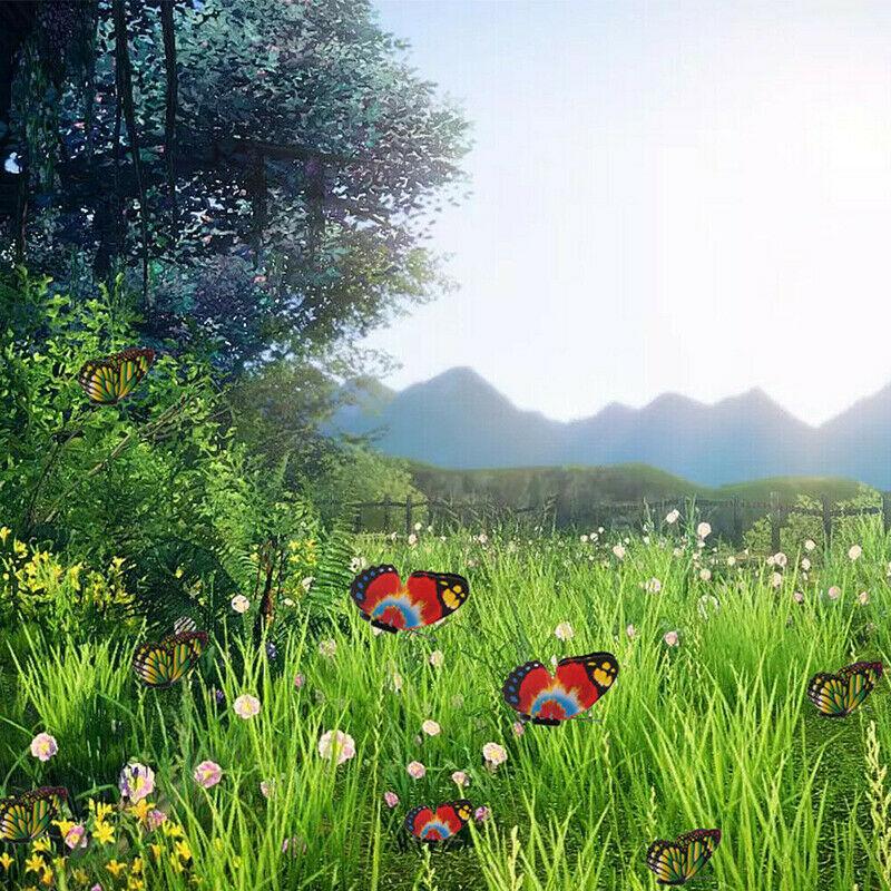 100Pcs/Set 3D Simulation Butterflies Garden Yard Planter Colorful Butterfly Stakes Decoracion Outdoor Decor Flower Pots Decor