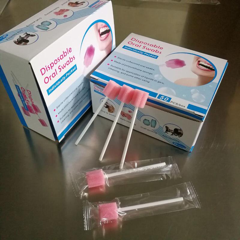 50 шт./упаковка портативных одноразовых губчатых тампонов для ухода за полостью рта