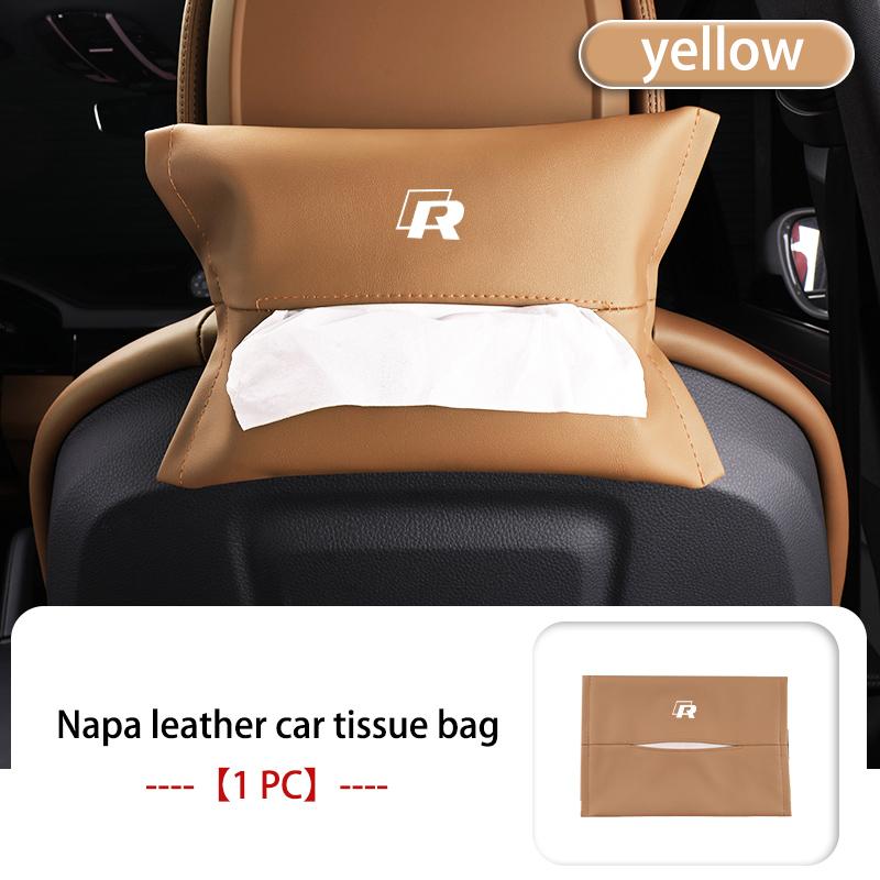 Leather Car Tissue Storage Bag Back Seat Hanging Tissue Box RR39 For Volkswagen VW Passat B5 B5.5 2000- 2007 2008 2009 2010 Touareg